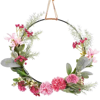 Окачен венец от Изкуствени цветя, Листа Обръч Подвесная Венец Домашно сватбена украса на закрито и открито