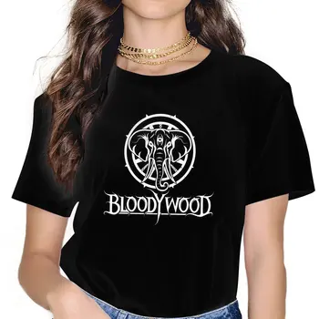 Тениска с изображение на хеви-метъл-рок-музика BLOODY WOOD_61202312, дамски блузи, реколта тениска от полиестер в стил гръндж-влакна Харадзюку