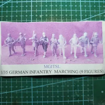 1/35 Фигурка от смола GK, Немски войници, 9 фигурки, комплект в разглобено формата и неокрашенный
