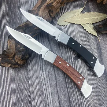 Тактически Сгъваем джобен нож Bk 110 D2 Blade G10 /Дървена дръжка, Туристически Ножове, Тактически бойни Инструменти EDC, кожени сабя