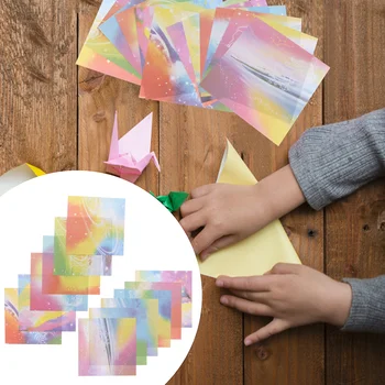 2 цветна хартия, Детско Творческа Оригами, Двустранно Модерна Сгъваема ръчна изработка на Хартия, Квадратна Детска