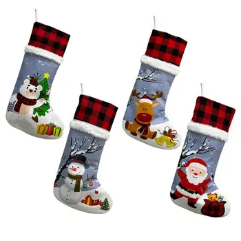 Меки Коледни Чорапи Коледна Декорация на Дома, Коледна Украса, Коледни подаръци Навидад Натал 2022 Декор Чорапи Нова Година 2023