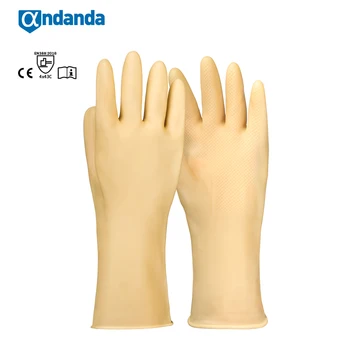 Работни ръкавици Andanda Ръкавици от естествен каучук ProChem, устойчиви на киселина алкални съпротива, химически работни ръкавици, за да се гарантира сигурността на работа